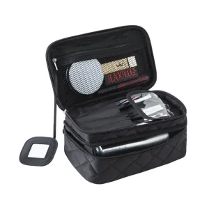 Creative Rhombus Waterproof Nylon Black Mirror Cosmetic Bags