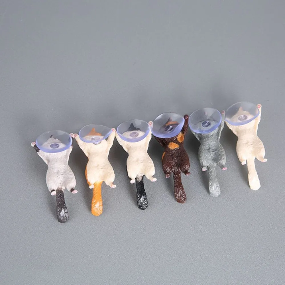 Cute Cartoon Cat Phone Holder Car Mount Sucker Bracket Universal for Sumsung Huawei LG iPhone X XS 8 7 6 yellow