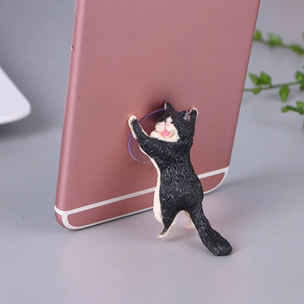 Cute Cartoon Cat Phone Holder Car Mount Sucker Bracket Universal for Sumsung Huawei LG iPhone X XS 8 7 6 yellow