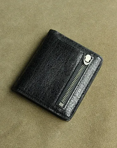 Cute Women Coffee Leather Small Bifold Wallet Billfold Wallet with Coin Pocket For Women