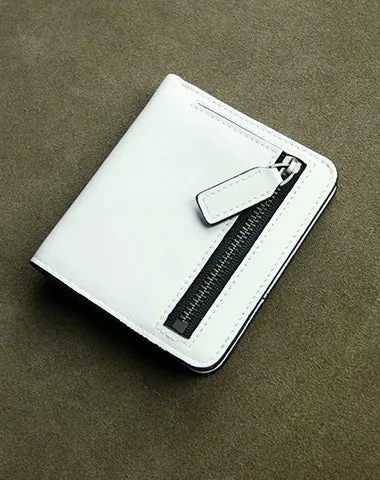 Cute Women Coffee Leather Small Bifold Wallet Billfold Wallet with Coin Pocket For Women