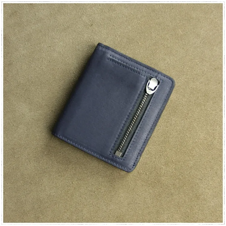 Cute Women Coffee Leather Small Bifold Wallet Billfold Wallet with Coin Pocket For Women