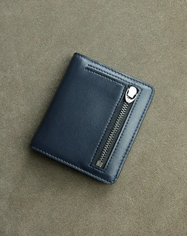 Cute Women Coffee Leather Small Bifold Wallet Billfold Wallet with Coin Pocket For Women