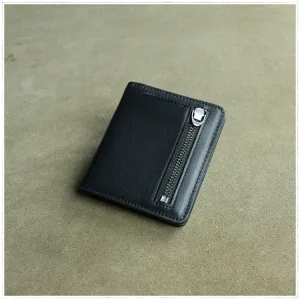 Cute Women Coffee Leather Small Bifold Wallet Billfold Wallet with Coin Pocket For Women