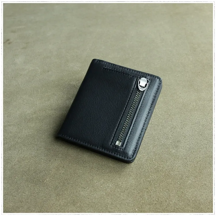 Cute Women Coffee Leather Small Bifold Wallet Billfold Wallet with Coin Pocket For Women