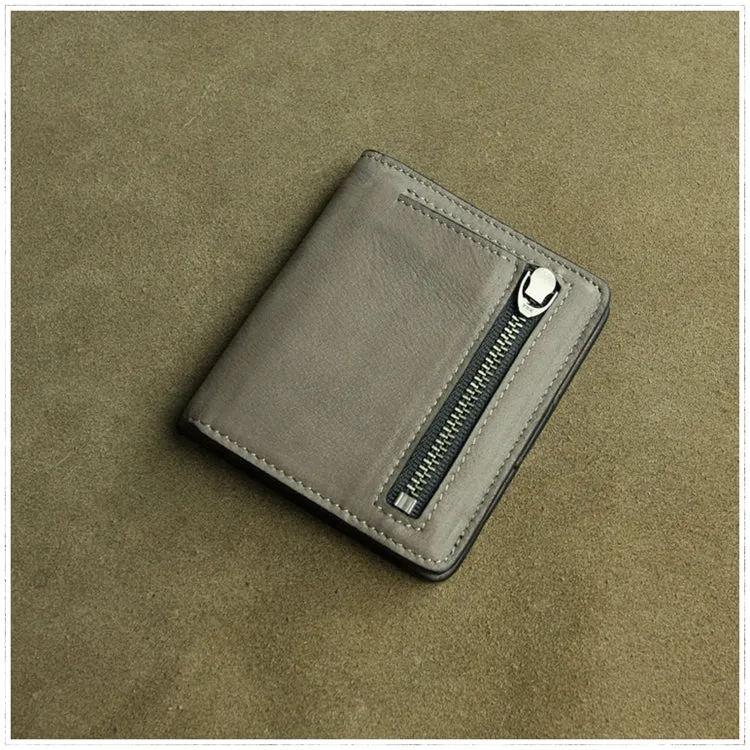 Cute Women Coffee Leather Small Bifold Wallet Billfold Wallet with Coin Pocket For Women