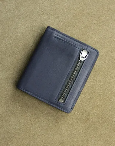 Cute Women Coffee Leather Small Bifold Wallet Billfold Wallet with Coin Pocket For Women