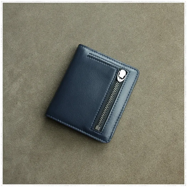 Cute Women Coffee Leather Small Bifold Wallet Billfold Wallet with Coin Pocket For Women