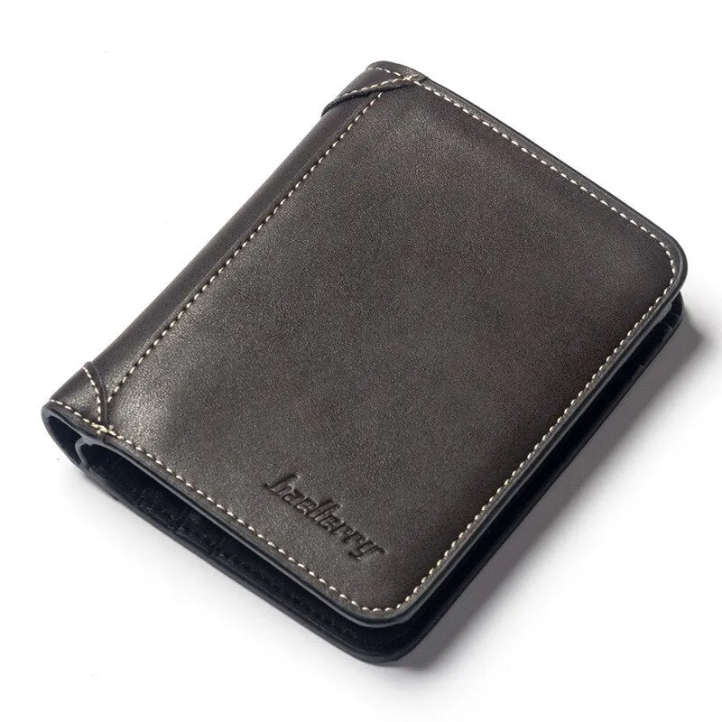 Cyflymder Men's Wallet Leather Billfold Slim Hipster Cowhide Credit Card/ID Holders Inserts Coin Purses Luxury Business Foldable Wallet