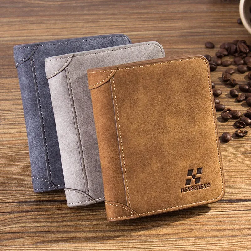 Cyflymder Men's Wallet Leather Billfold Slim Hipster Cowhide Credit Card/ID Holders Inserts Coin Purses Luxury Business Foldable Wallet