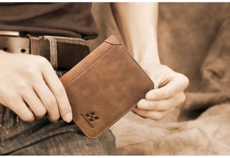 Cyflymder Men's Wallet Leather Billfold Slim Hipster Cowhide Credit Card/ID Holders Inserts Coin Purses Luxury Business Foldable Wallet