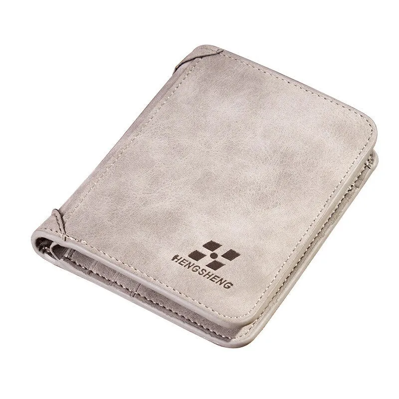 Cyflymder Men's Wallet Leather Billfold Slim Hipster Cowhide Credit Card/ID Holders Inserts Coin Purses Luxury Business Foldable Wallet