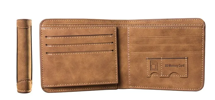 Cyflymder Men's Wallet Leather Billfold Slim Hipster Cowhide Credit Card/ID Holders Inserts Coin Purses Luxury Business Foldable Wallet