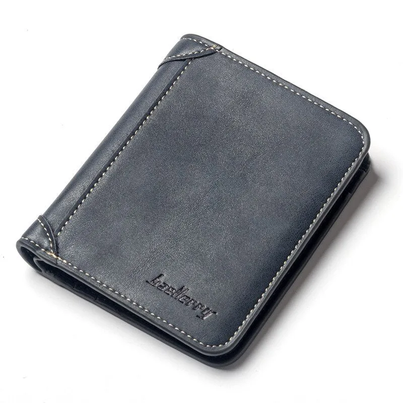 Cyflymder Men's Wallet Leather Billfold Slim Hipster Cowhide Credit Card/ID Holders Inserts Coin Purses Luxury Business Foldable Wallet