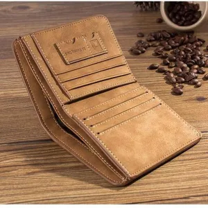 Cyflymder Men's Wallet Leather Billfold Slim Hipster Cowhide Credit Card/ID Holders Inserts Coin Purses Luxury Business Foldable Wallet