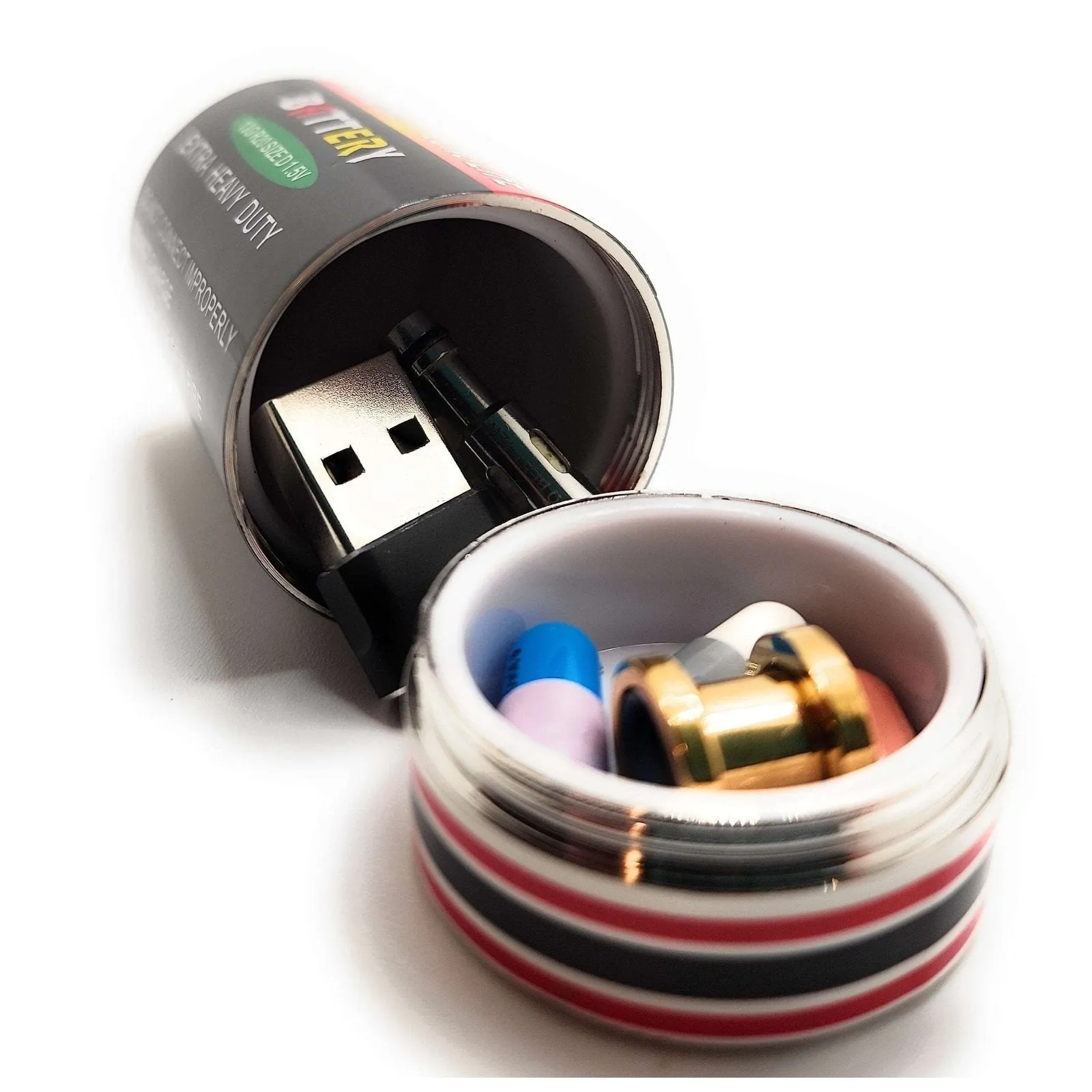 D Battery Diversion Safe Hidden Compartment Pill Safe
