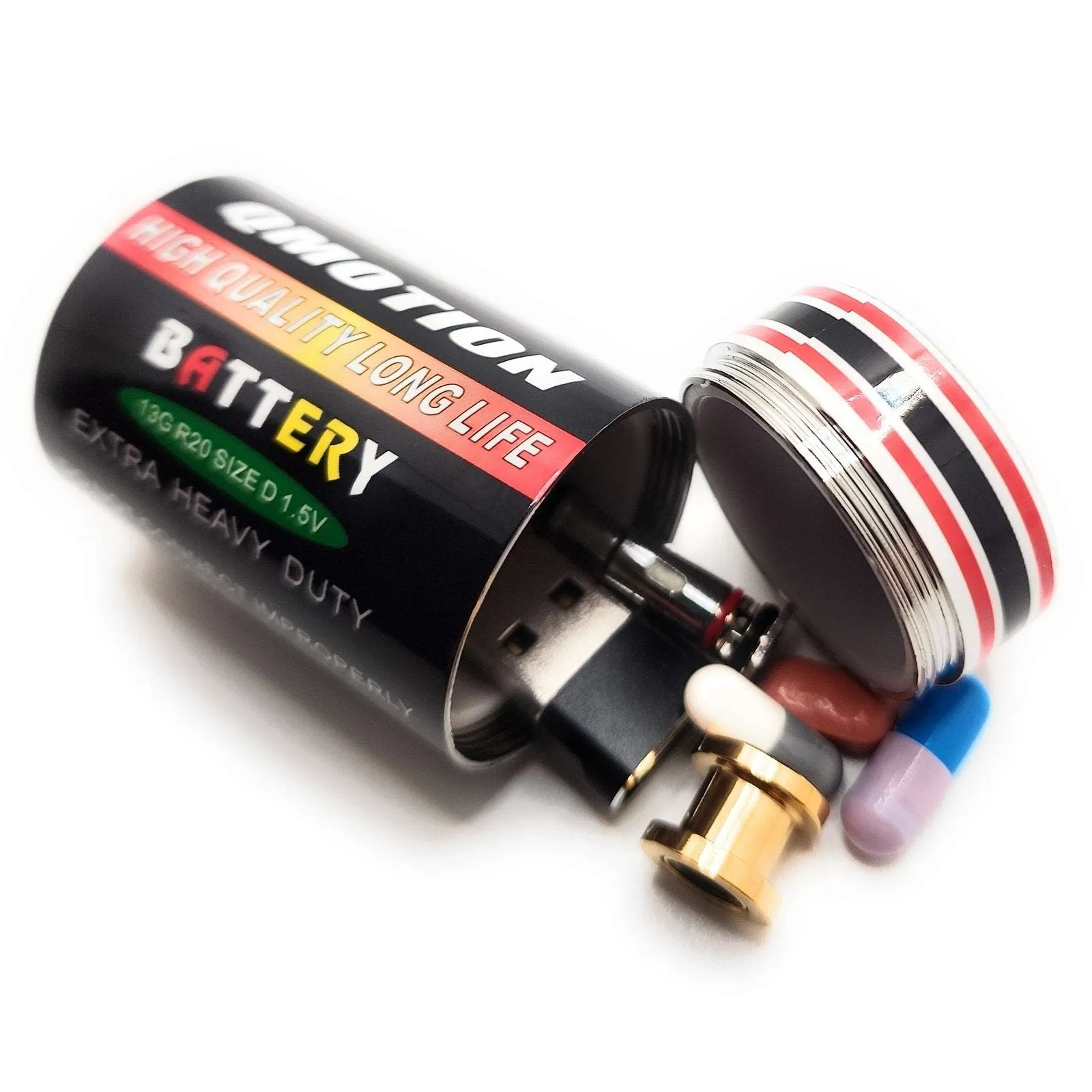 D Battery Diversion Safe Hidden Compartment Pill Safe
