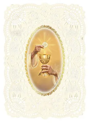 Deluxe Embossed Holy Card for First Communion