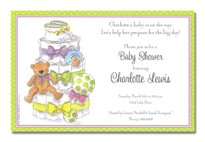 DIAPER TIER CAKE - BLANK STOCK INVITATION