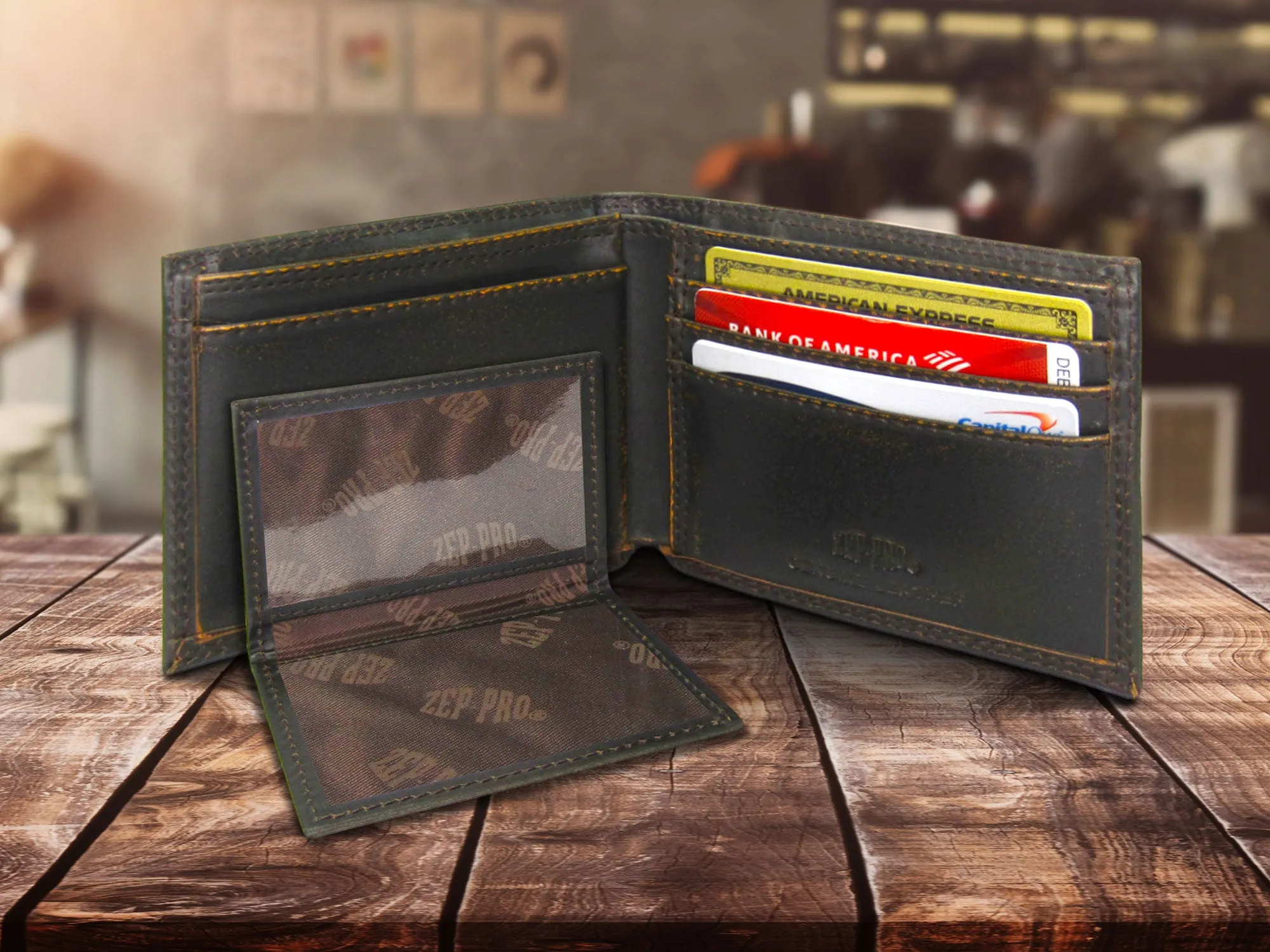 Dolphin Mahi-Mahi Burnished Leather Bifold Wallet