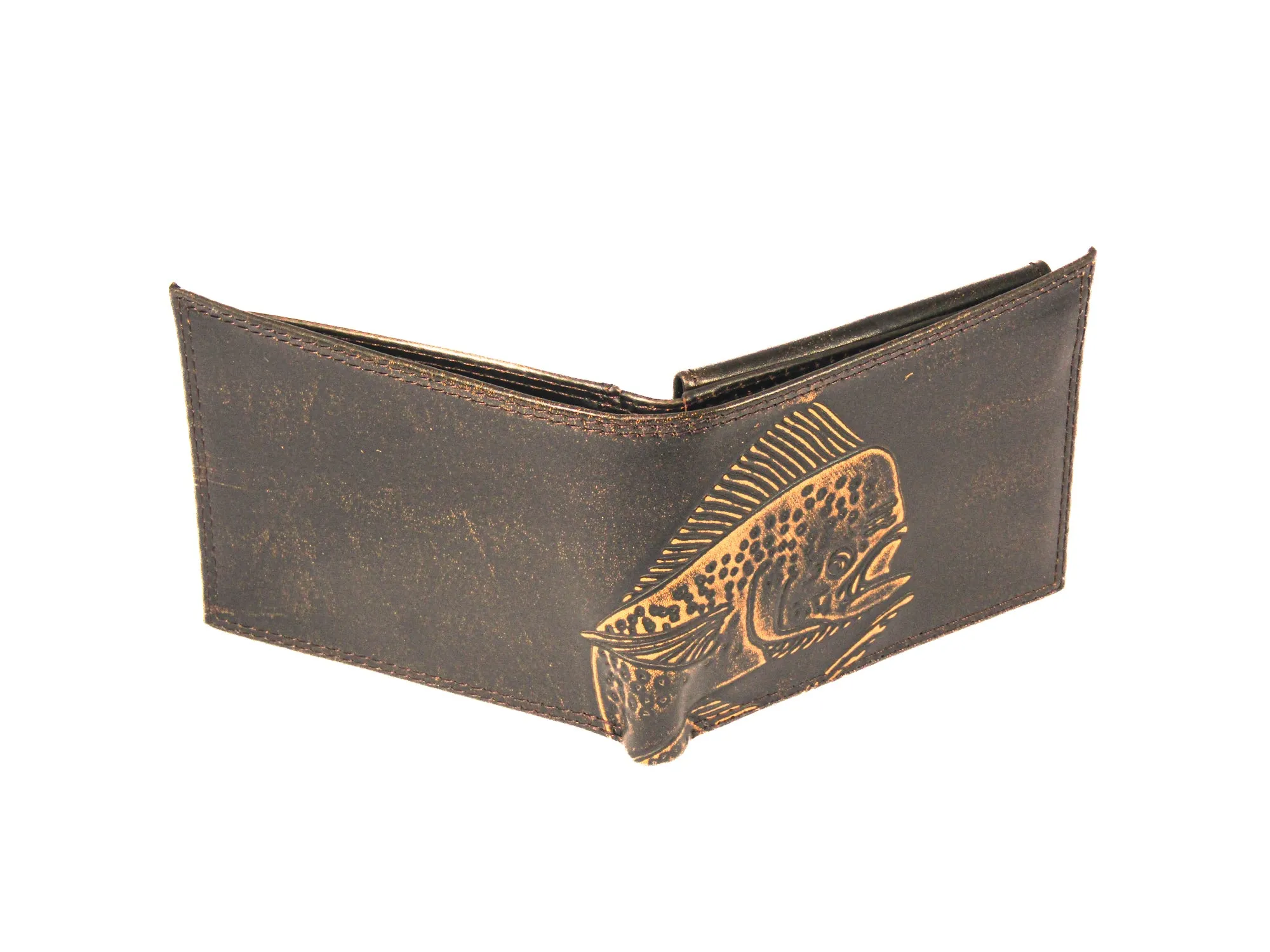 Dolphin Mahi-Mahi Burnished Leather Bifold Wallet