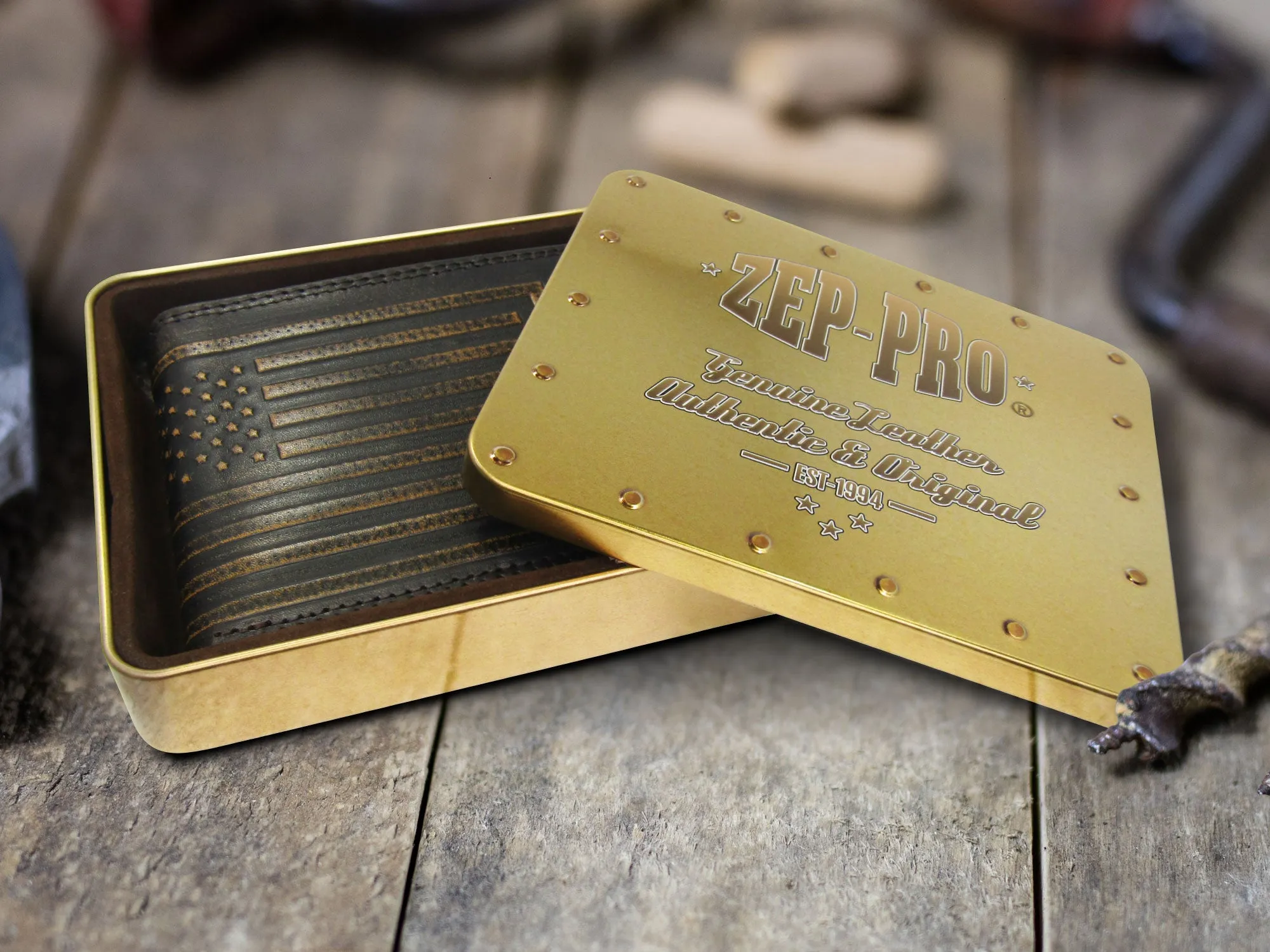 Dolphin Mahi-Mahi Burnished Leather Bifold Wallet