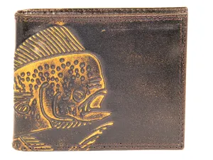 Dolphin Mahi-Mahi Burnished Leather Bifold Wallet