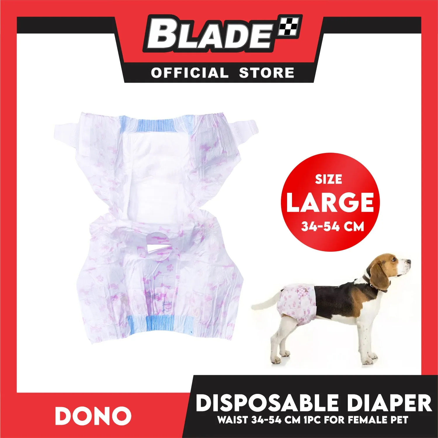 Dono Female Disposable Diapers Super Absorbent Large 1pc