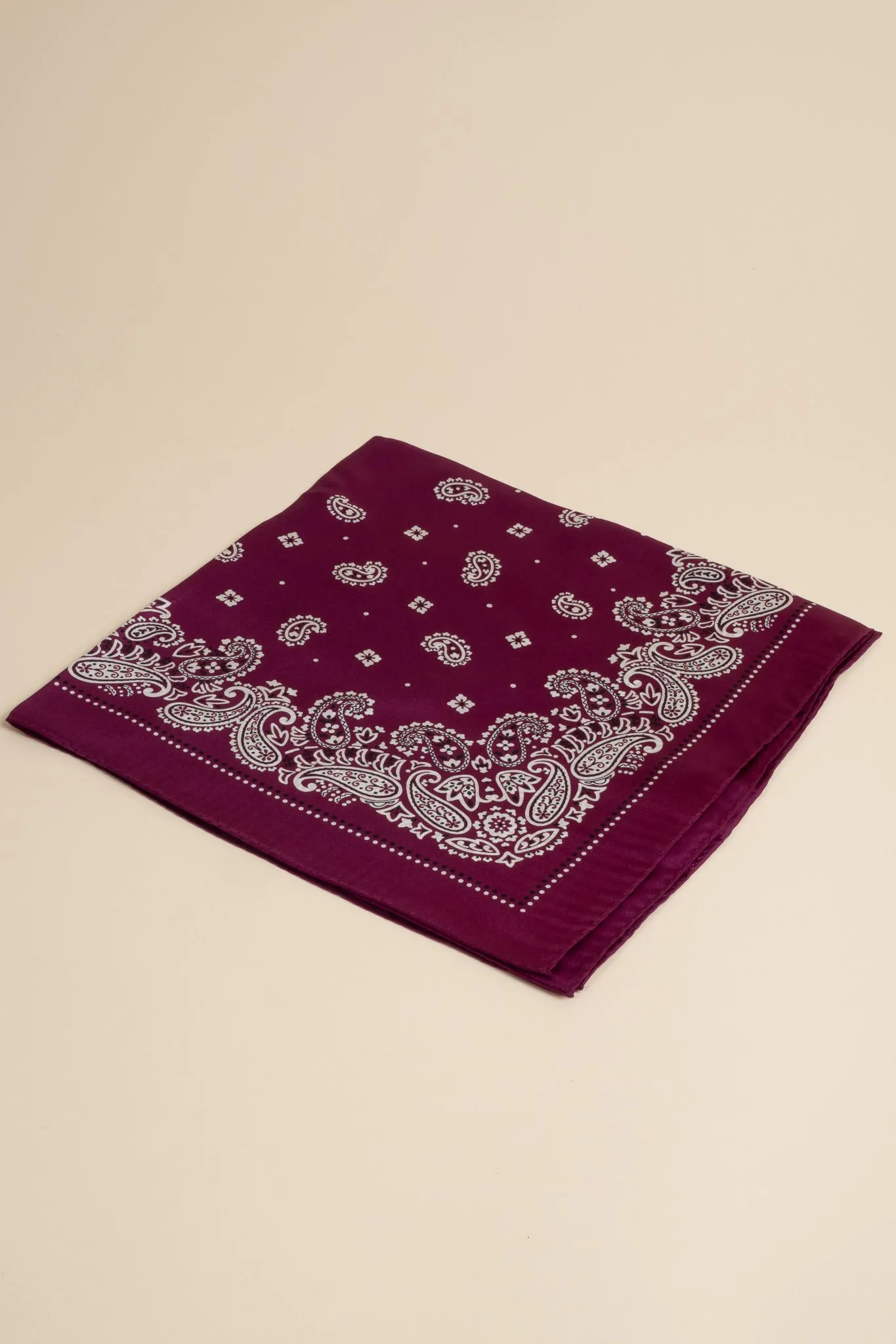 Dotted Paisley Silk Scarf - Purple