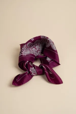 Dotted Paisley Silk Scarf - Purple