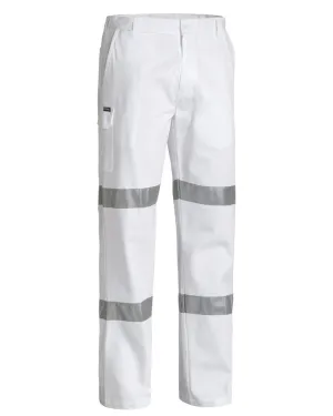 Double Hoop Taped Night Cotton Drill Pants - White