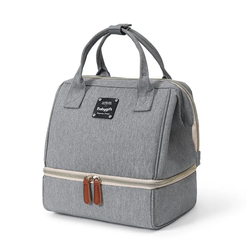 Double-layer Dry Wet Separation Portable Shoulder Baby Diaper Bag Multi-functional Breast Milk Storage Bag