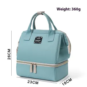 Double-layer Dry Wet Separation Portable Shoulder Baby Diaper Bag Multi-functional Breast Milk Storage Bag