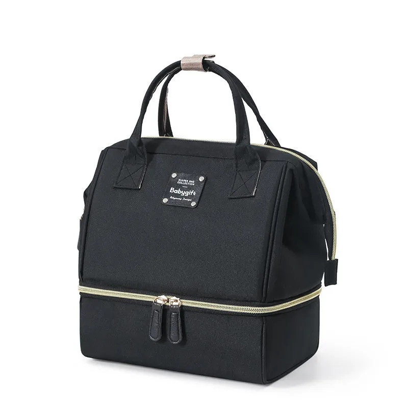 Double-layer Dry Wet Separation Portable Shoulder Baby Diaper Bag Multi-functional Breast Milk Storage Bag