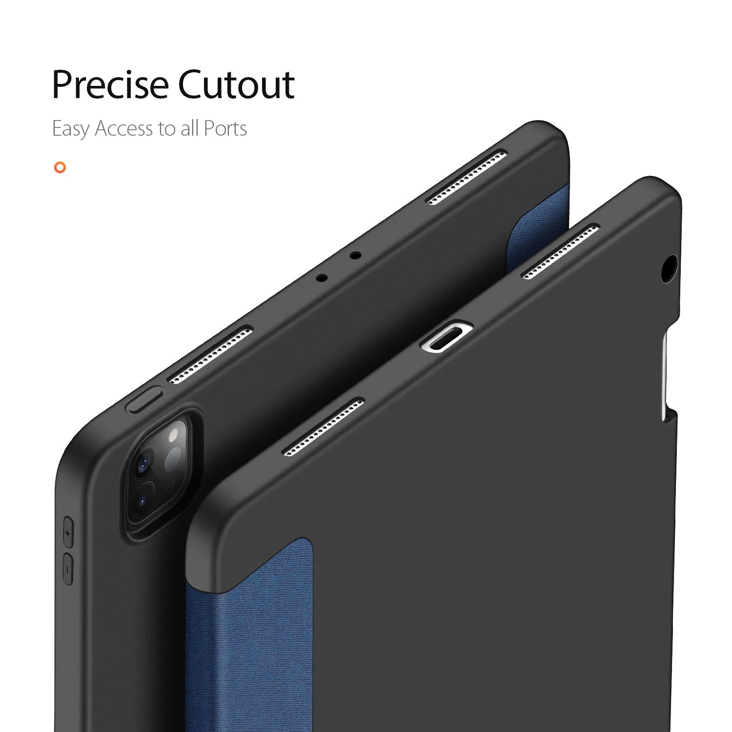 DUX DUCIS for iPad Pro 12.9 2020 Fall Resistant Smart Stay Cover Leather Protective Case with Pen Holder  blue