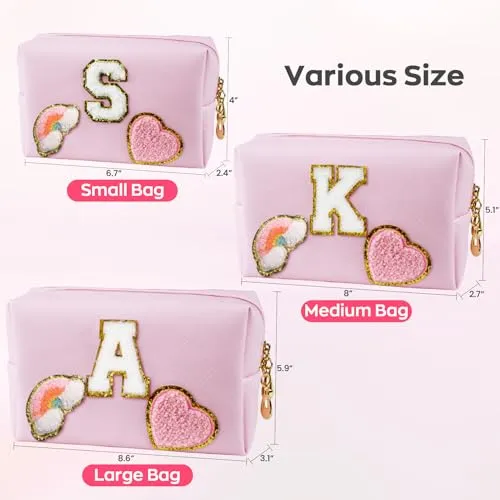 Elilier Girls Gifts for 3 4 5 6 7 8 9 10 11 12 13 Year Old, Cosmetic Bag Travel Girls Bag, Birthday Gift for Women Girl, Preppy Travel Stuff For Girls, Women Gift (Large)