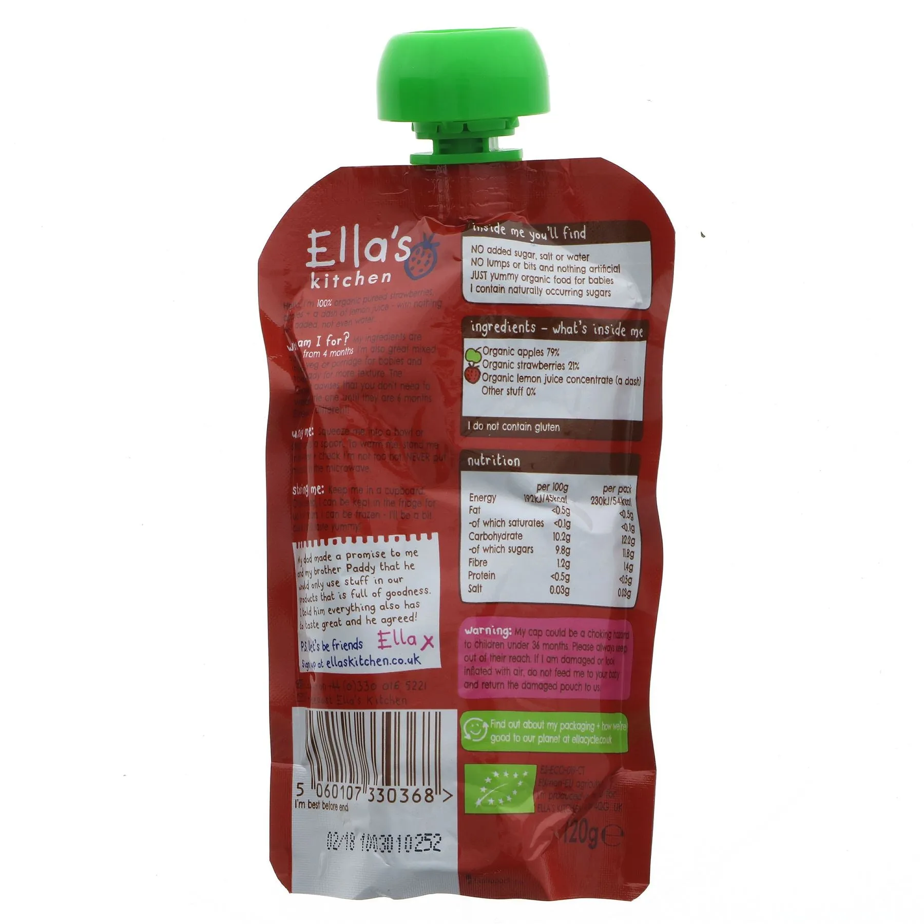 Ella's Kitchen | Strawberries & Apples | 120g