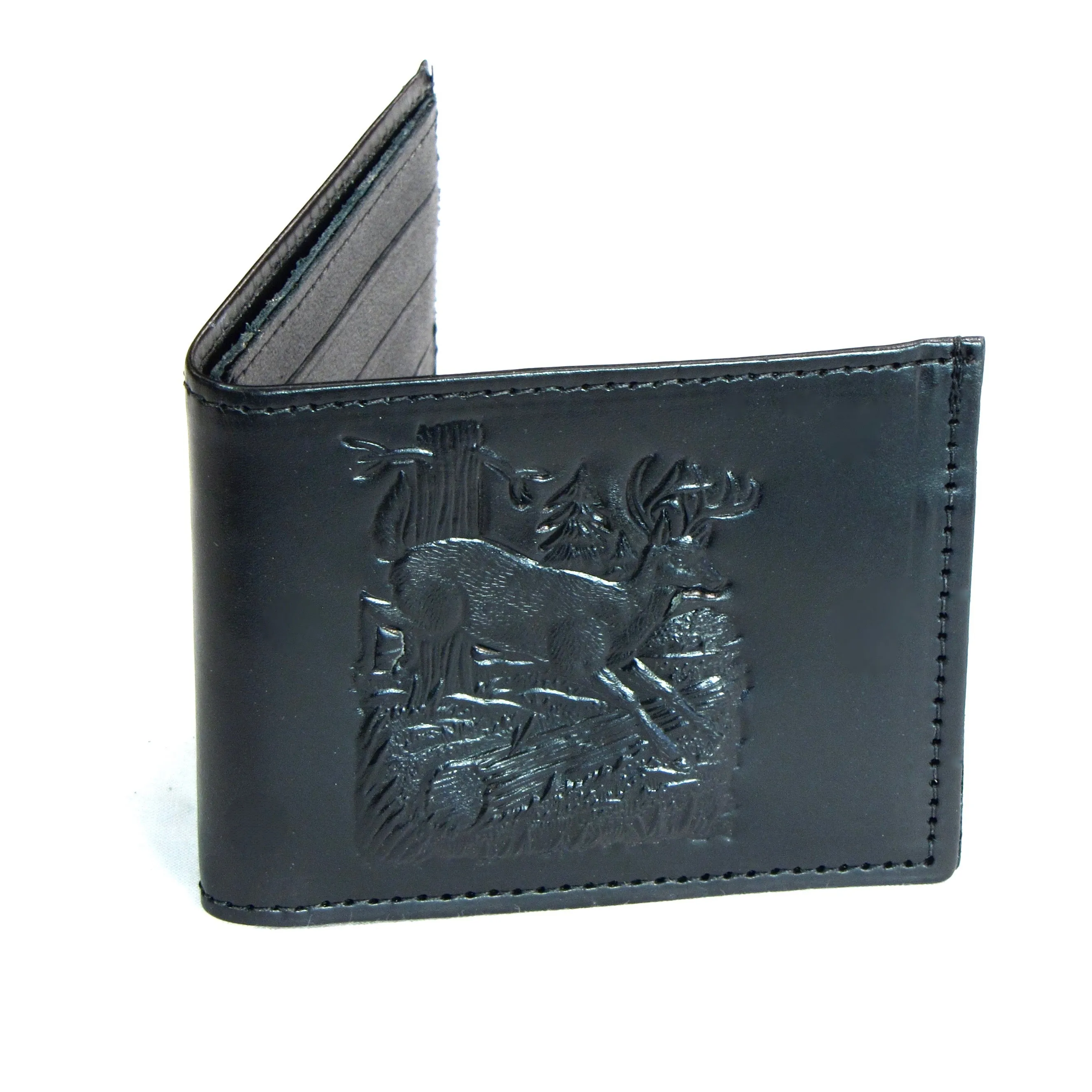 Embossed Slim Billfold- Jumping Deer