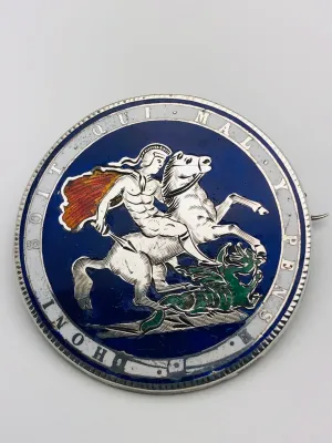 English George III Enamel Coin St. George Dragon