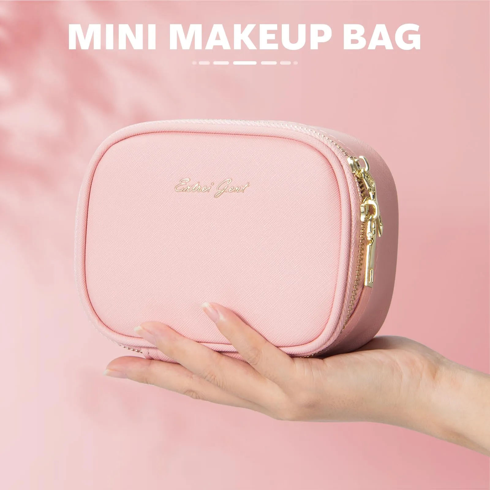 Extrei Gent Small Makeup Bag Travel Train Case with Mirror and Light Mini Travel Makeup Train Case Cosmetic Organizer 3 Adjustable Brightness Toiletry Bag Portable Artist Storage
