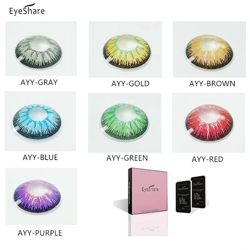 EYESHARE 1 Pair  Beautiful Pupil  Eye Cosmetic Colorful Contact Lenses Halloween Cosplay Lenses Crazy Lens for Eyes