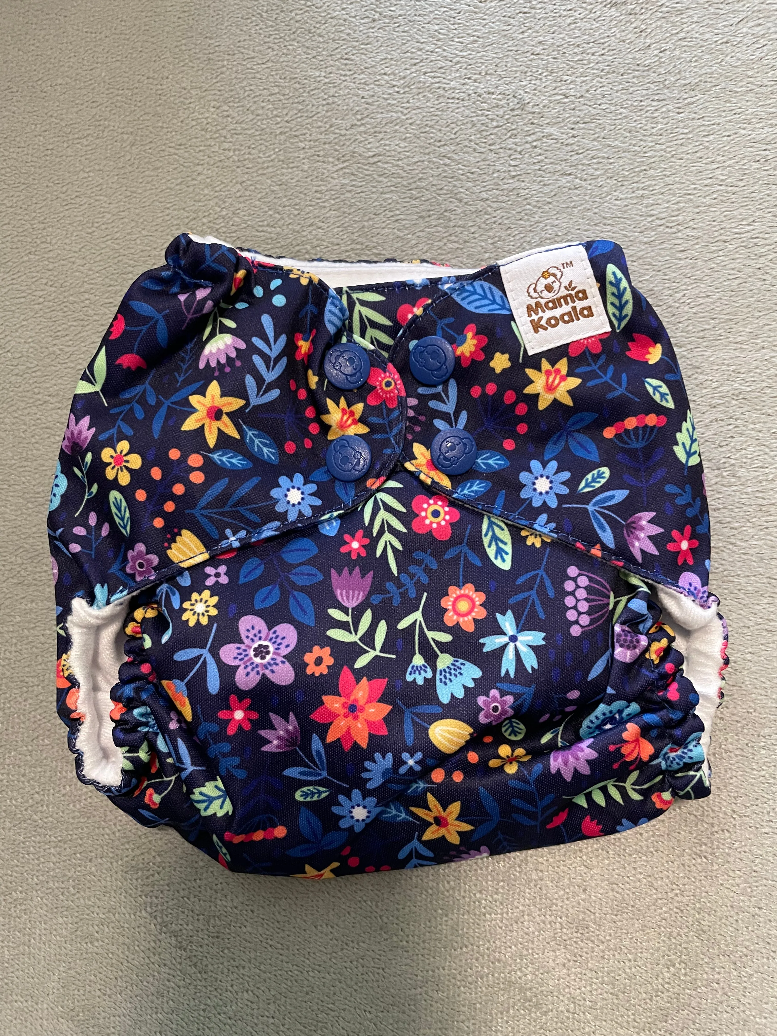 F160-small flowers and leaves-Mama Koala Pocket Diaper 1.0