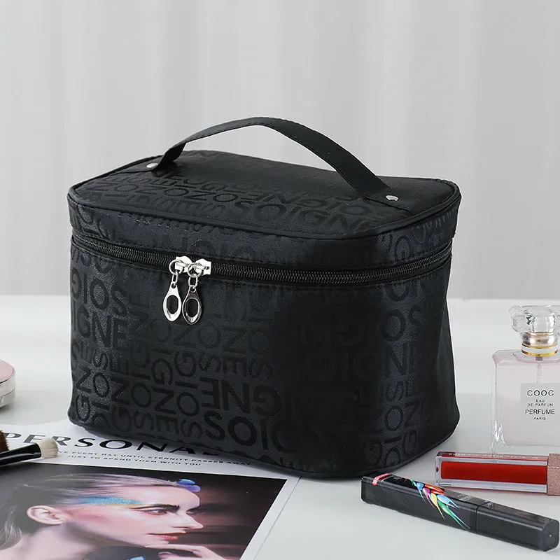 Fashion Letter Cosmetic Bag Korean Style Large Makeup Bag, Cosmetic Organizer, Makeup Toiletry Organizer, Large Capacity Makeup Bag