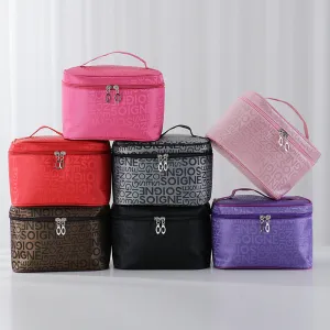 Fashion Letter Cosmetic Bag Korean Style Large Makeup Bag, Cosmetic Organizer, Makeup Toiletry Organizer, Large Capacity Makeup Bag