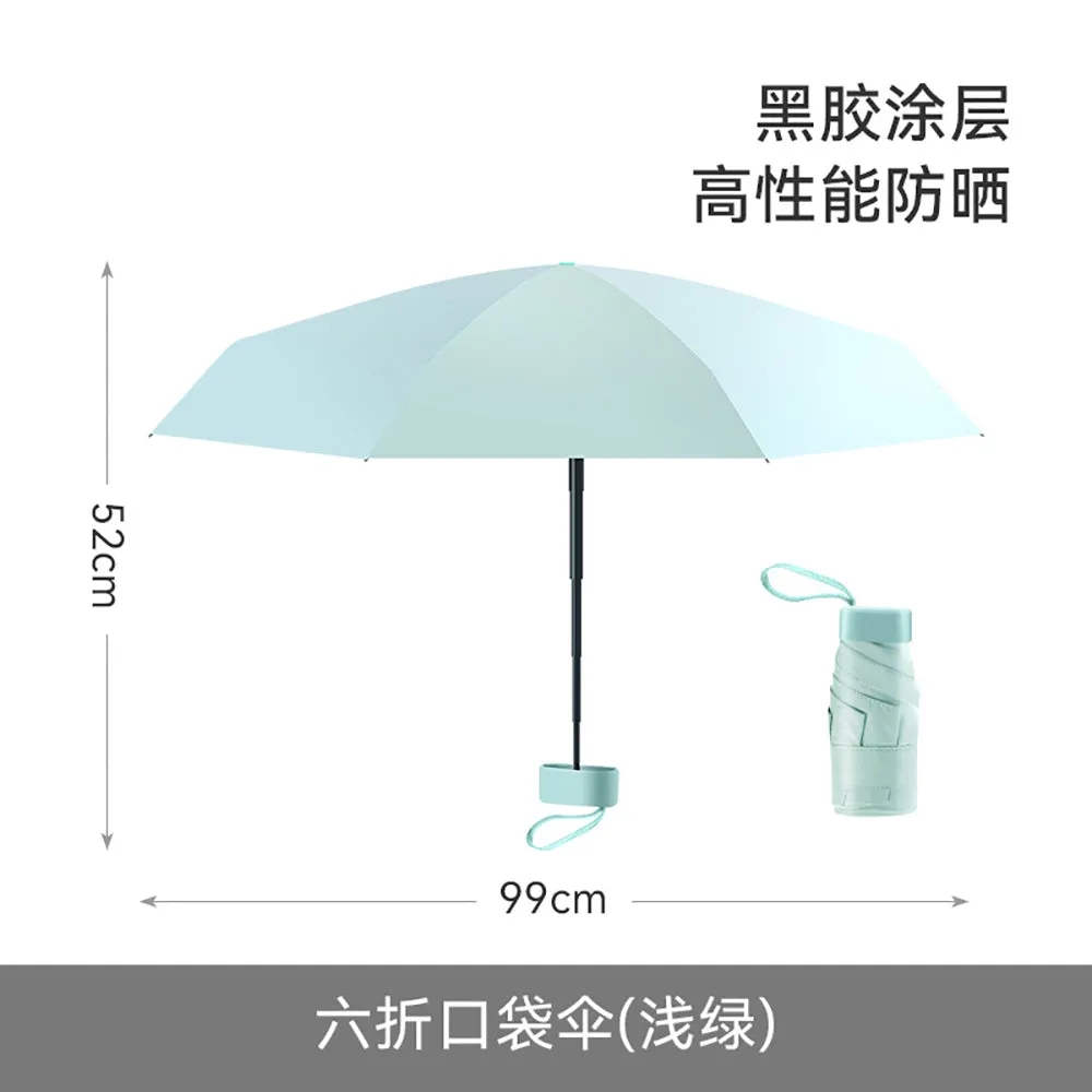 FaSoLa Compact Folding Pocket Umbrella - Light Green