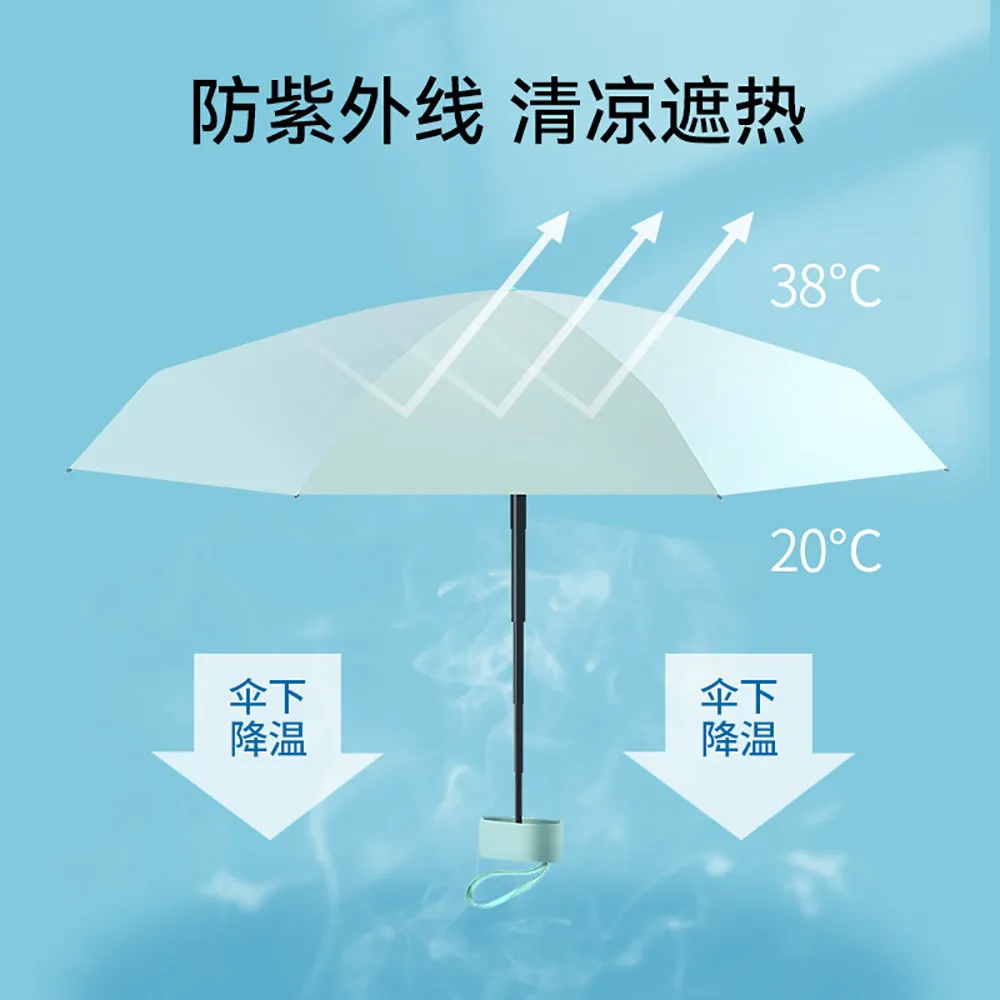 FaSoLa Compact Folding Pocket Umbrella - Light Green