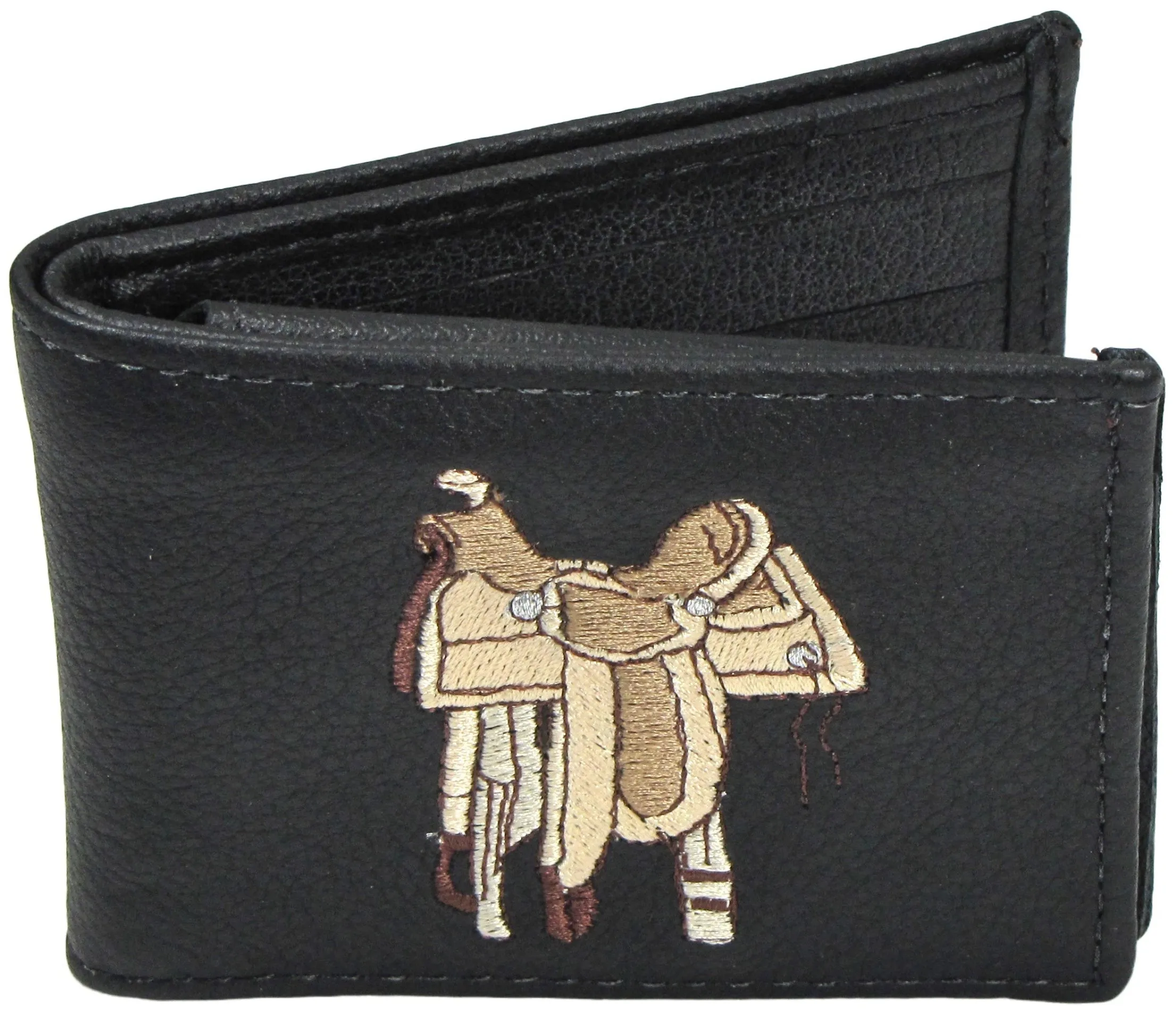 FB816- SL Embroidered Billfold-Saddle