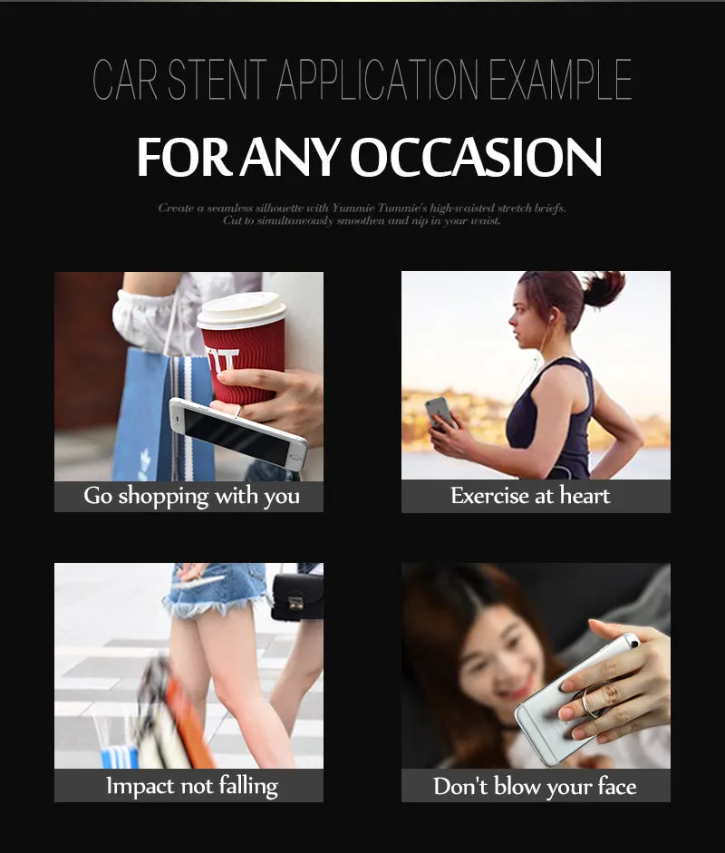 Finger Ring Mobile Phone Smartphone Stand Holder For iPhone XS Huawei Samsung cell Smart Round Phone Gold