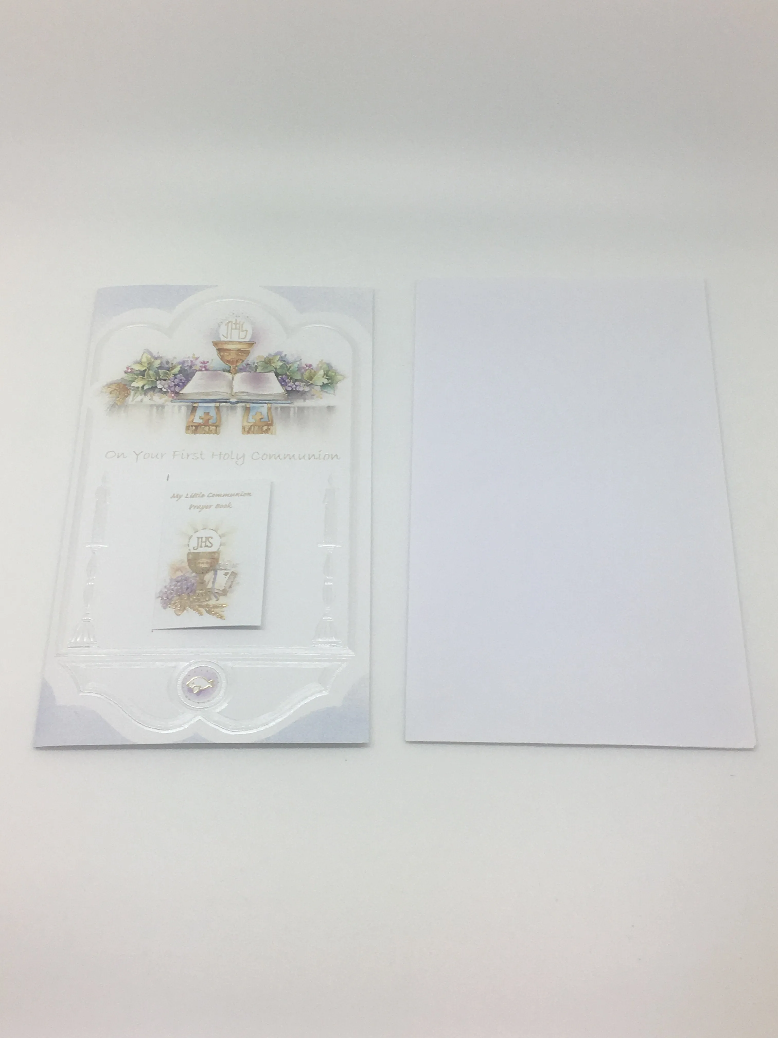 First Holy Communion Greeting Card. (embossed)