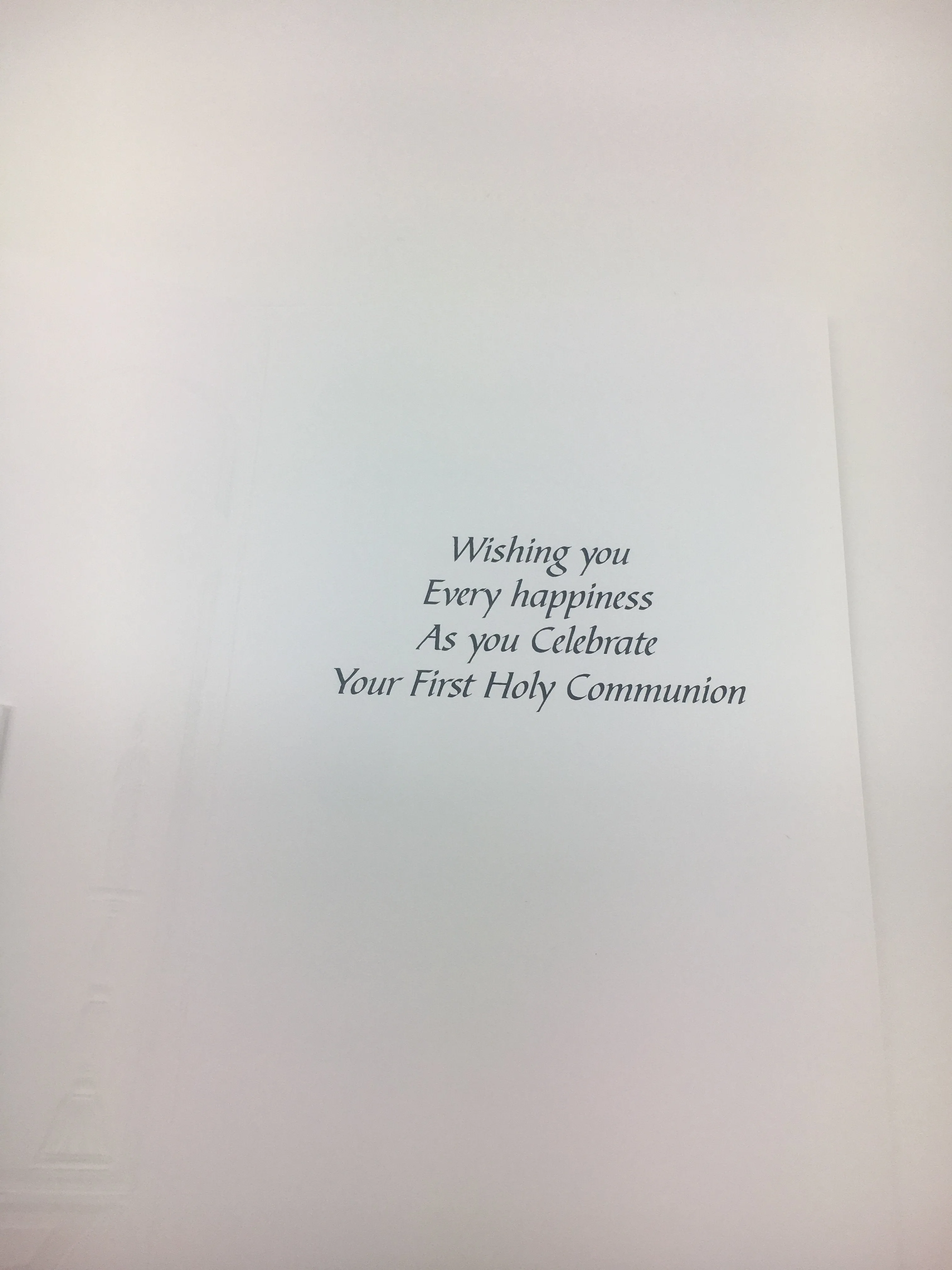 First Holy Communion Greeting Card. (embossed)